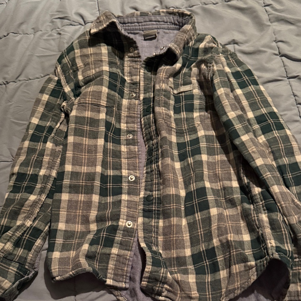 Gray and Green Plaid Shirt